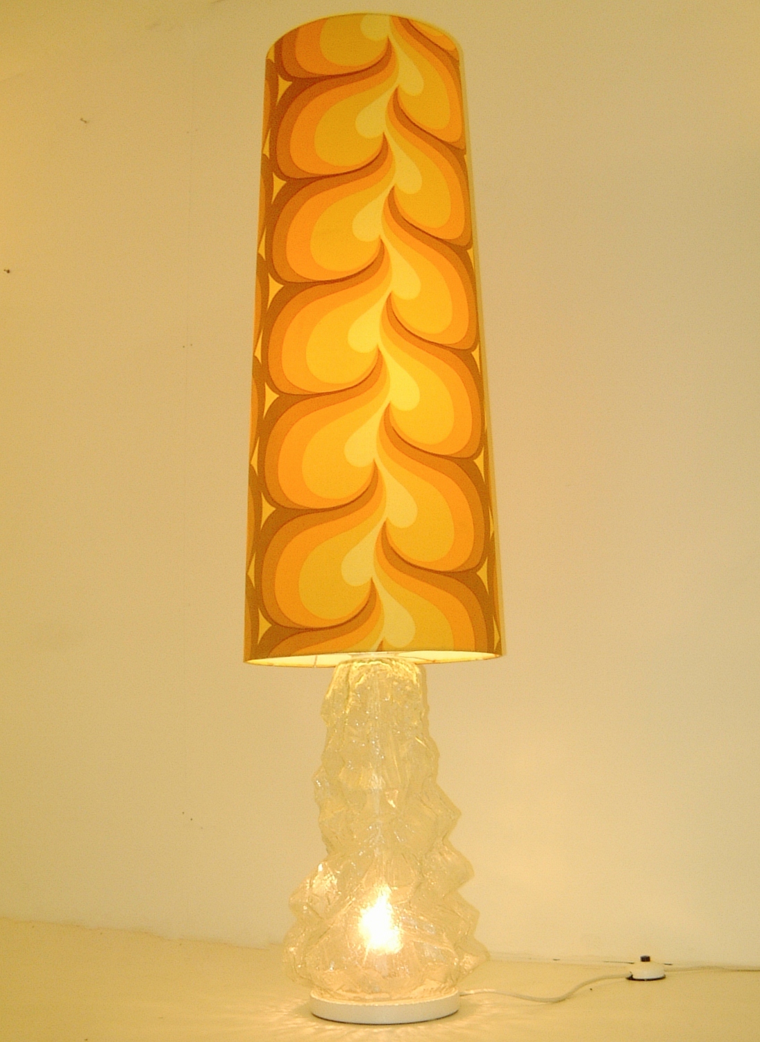 Vintage floor/table glass lamp by Putzler, 1970`s ca, German in Antique